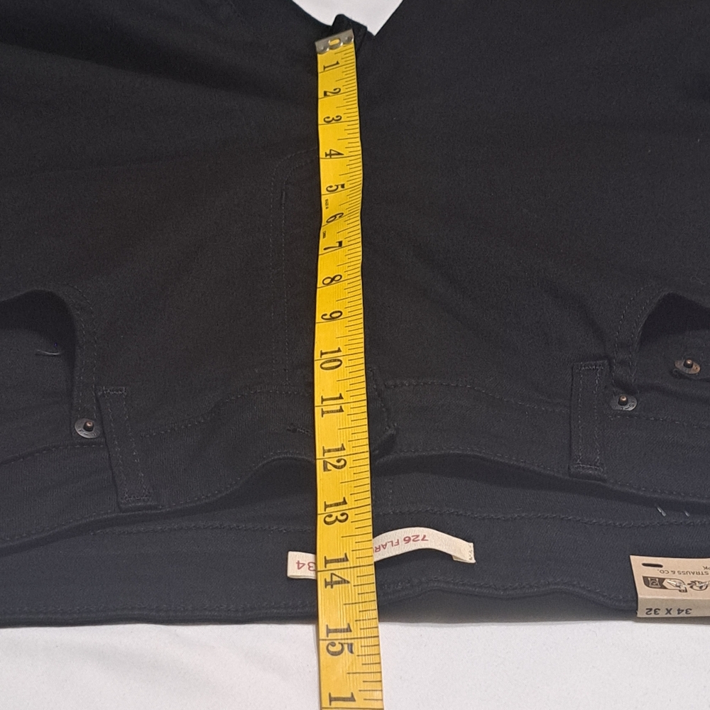 Levi's Women's 726 High-Rise Flare Stretch Denim Jeans Black 34 X 32 NWT - Picture 15 of 15